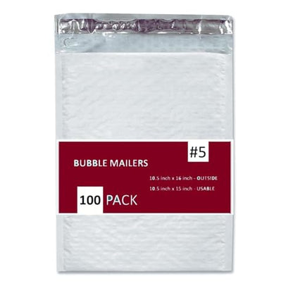 100 PC #5 10.5x16" Inches 100 Pack Inches Poly Bubble Mailers Shipping Padded Envelopes Self Seal Waterproof Cushion Envelope #5 - size: 10.5x16" 100PC