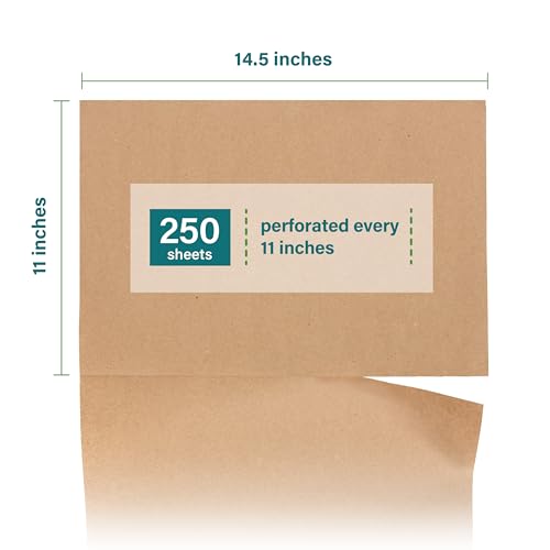 Elementree Brown Packing Paper Sheets for Moving & Shipping - 250 Count (229 Feet) - 14.5" x 11" Sheet Size - Sustainable Void Fill Packaging Made in the USA - Kraft Paper Thickness (00923) - size: 250 Sheets