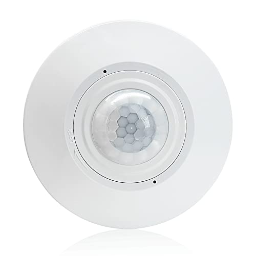 RAYZEEK Ceiling Mount Motion Sensor,360 Motion Sensor,110V-265V,1100W,Occupancy Sensor Switch for Ceiling, 8-12M High Sensitive Motion Sensor Light Switch,PC Fireproof(5A,Neutral Wire Required) - style: 5A,Neutral Wire Required
