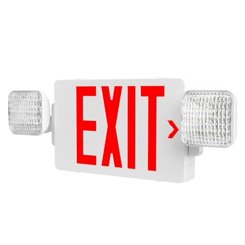 Amico 1 Pack Commercial Red Double-Sided Exit Sign with Large LED Light - color: Red