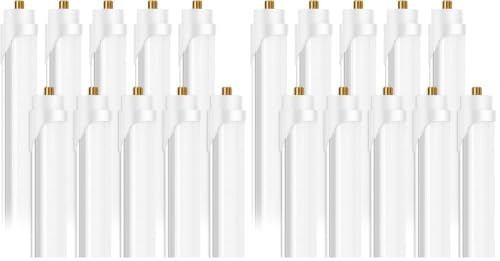 ONLYLUX 8 Foot Led Bulbs T8 T12 LED 8ft Tube Light 6000K 40W 20 Pack - color: 8ft Milky Cover, size: 10 Count (Pack of 2)