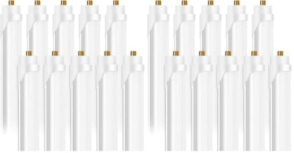 ONLYLUX 8 Foot Led Bulbs T8 T12 LED 8ft Tube Light 6000K 40W 20 Pack - color: 8ft Milky Cover, size: 10 Count (Pack of 2)