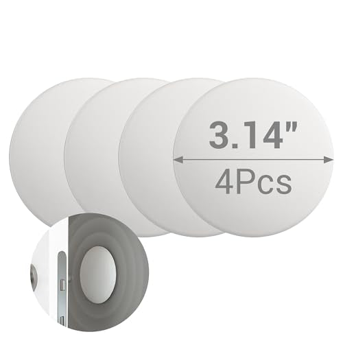 Door Stoppers for Wall - 3.14"(4 Pack) White Door Stoppers, with Heavy-Duty Adhesive - Wall Protector & Shock-Absorbent Protectors from Door Knobs - Prevents Scratches on Walls & Doors - color: White, size: 3.14"L-4Pcs
