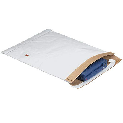 Aviditi White Self-Seal Padded Mailers, 7 1/4" x 12", Peel and Seal Closure, Fiber Cushioned Envelopes for Protecting Items During Shipping and Mailing, Case of 25 - color: White