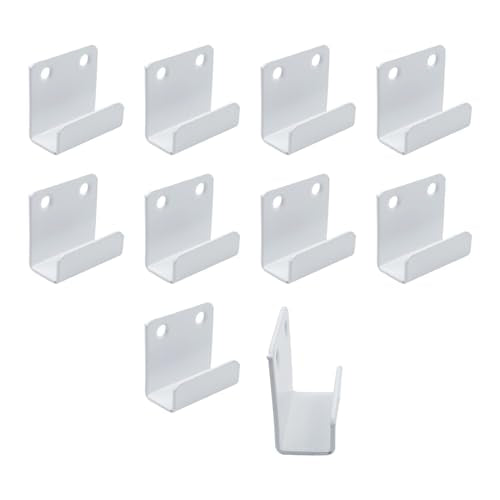 Coshar 10PCS Stainless Steel Tile Hanger Bracket Hook, 15mm Inner Width - size: 15mm Inner Width(White)