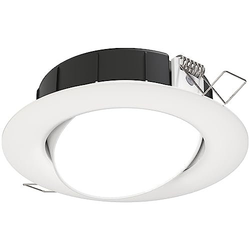 Juno 4" Adjustable LED Wafer Downlight, 5-in-1 CCT, Matte White - color: Matte White, size: 4-Inch