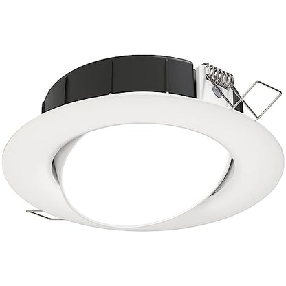 Juno 4" Adjustable LED Wafer Downlight, 5-in-1 CCT, Matte White - color: Matte White, size: 4-Inch