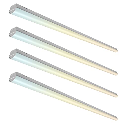 8FT Linear Strip Light LED,3 Color Selectable 3500K-5000K,Lumen Adjustable 8450/9750/11700LM,0-10V Dimmable LED Shop Light Fixture, 120-277V,UL Certified, DLC Listed-4PK - color: 4PK White