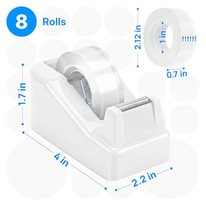 OWLKELA Lightweight Desktop Tape Dispenser, White, 1 Pack - color: White, size: 1 Pcs