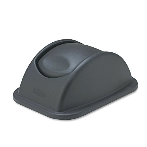 Rubbermaid Commercial Products Swing Top Wastebasket Lid, Compatible with 28QT/7G RCP Wastebaskets, Black, Lid Only