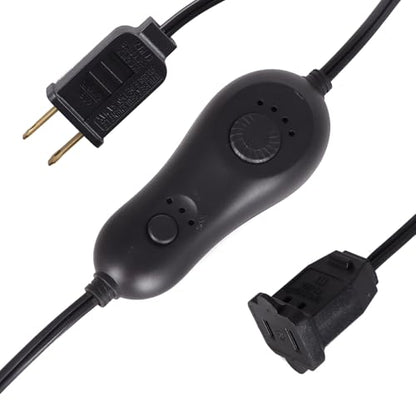 Plug in Dimmer, Upgrade Lamp Dimmer Switch, Timer Dimmers, Slide Control Light Timer for Dimmable Indoor Outdoor String Lights and Incandescent Bulbs, 6 ft Extension Cord, Black