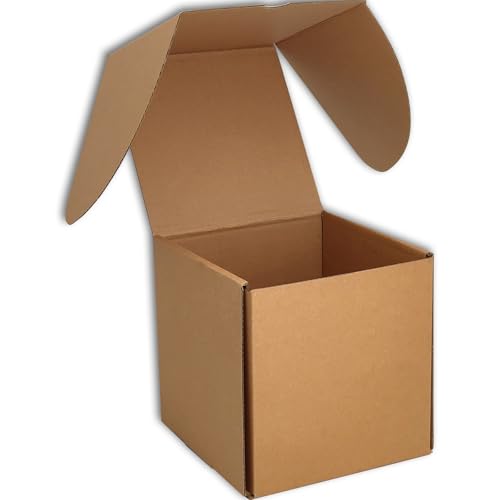 6x6x6 Shipping Boxes Set of 20, Brown Mailer Corrugated Cardboard Box - color: Brown, size: 6"x6"x6"/20-pack