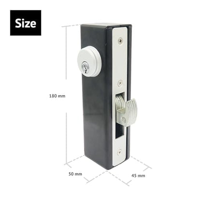 elox Weldable Steel Hook Bolt Lock for Sliding Gate, Double Cylinder Keyed Alike with 3 Keys, 1-1/8" Backset, High Security