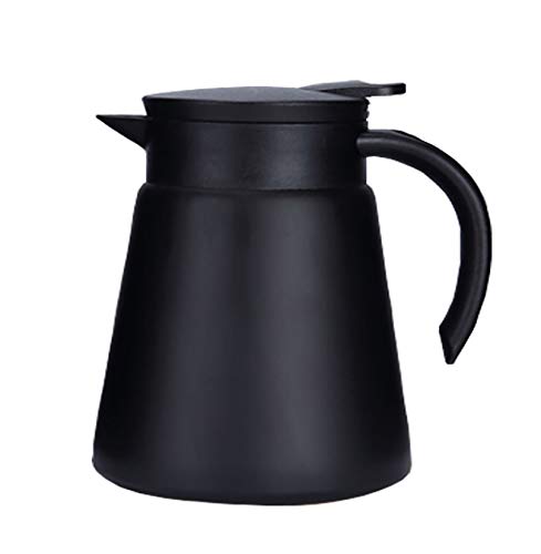 27oz Stainless Steel Thermal Coffee Carafe with Handle, Double Walled Vacuum Insulated Pot for Hot Water, Tea, Coffee, Heat Retention, 800ml (Black) - color: Black