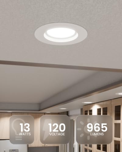 Sunco 24 Pack 6 Inch LED Can Lights, Retrofit Recessed Lighting, Smooth Trim, 965 LM, 13W (60W Equivalent), Selectable CCT 3000K/4000K/5000K/6000K/6500K, Dimmable, Damp Rated UL - size: 6"