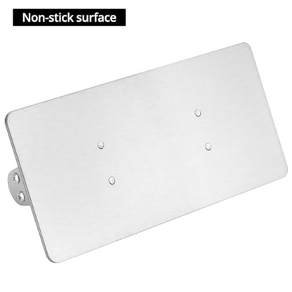 QWORK Stainless Steel Bacon Press with Heat-Resistant Wooden Handle, 9 Inch - Non-Stick, Griddle Bacon, Ham, Steak, Sandwich Press