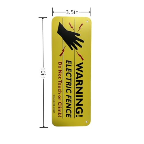 4-Pack Warning Electric Fence Safe Sign, 10"x 3.5" Plastic Sign