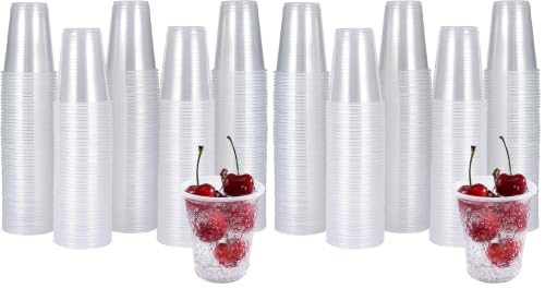 Turbo Bee 600 Pack 5 OZ Clear Plastic Cups,Disposable Mouthwash Cups,5 Ounce Cold Party Drinking Tumblers Ideal for Whiskey, Drinking Tasting, Food Samples - size: 5oz (Pack of 2)