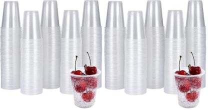 Turbo Bee 600 Pack 5 OZ Clear Plastic Cups,Disposable Mouthwash Cups,5 Ounce Cold Party Drinking Tumblers Ideal for Whiskey, Drinking Tasting, Food Samples - size: 5oz (Pack of 2)