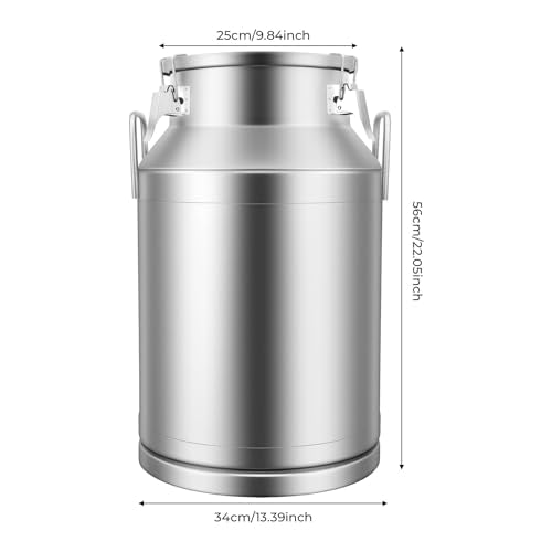 Large Liquid Container Storage, Bucket Rice Cereal Airtight Canister Container,Stainless Steel Milk Bucket With Sealing Lid and Carry Handle,for Wine, Oil Storage Transport (40L/10.6 Gal) - size: 40L/10.6 Gal