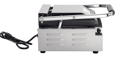 Kratos Commercial Electric Panini Sandwich Grill with Smooth Plates, 9" x 9" Cooking Surface, Commercial Countertop Panini Press, 120V, 1750W (29Y-018) - size: Small w/ Smooth Plates
