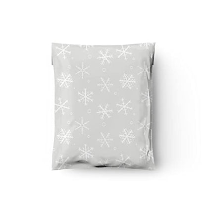 12x15 (50) Snowflakes Winter Designer Poly Mailers Waterproof Self Sealing Tear Resistant Polymailers Shipping Envelopes Premium Printed Bags For Small Businesses - color: Winter Snowflakes, size: 12x15