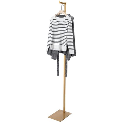 Sintuff Clothing Display Stand 48-72 Inches Adjustable Metal Rack, Gold - color: Gold
