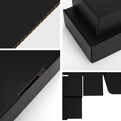 7x5x2 inch Black Shipping Boxes for Small Business- Set of 25 - color: Black, size: 7x5x2