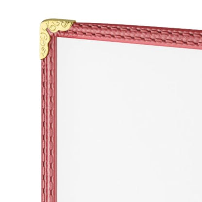 TrueCraftware- 8-1/2” x 11” Maroon Double Fold Restaurant Menu Covers 2 Page 4 View Set of 10- Crystal Clear Café Menu Holders Fits A4 Size Paper Menu Covers Clear Menu Sleeves - color: Maroon