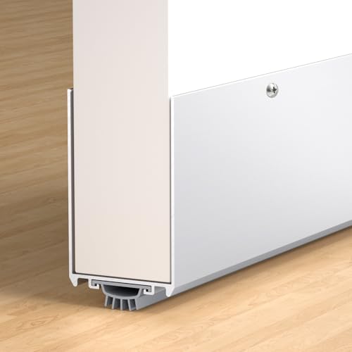 1-3/4" x 36" U-Shaped Door Sweep with Kick Plate, Aluminum Screw-On Draft Stopper, Weather Stripping Seal for Interior Exterior Doors, Blocks Dust Drafts(Silver) - color: Silver, size: 36in