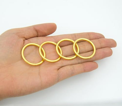 40pcs 4 Sizes O Rings Welded Strong Metal Heavy Duty Round Ring for Pet Collars Buckle Belts Strap Webbing Sewing - color: 1"(25mm) Gold 20pcs