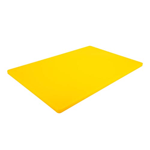 Thirteen Chefs Large 18 x 12 Yellow Cutting Board - Professional 1/2 Inch Thick HDPE for Poultry and Chicken - Food Service and Restaurant Certified - color: Yellow, size: 18"L x 12"W