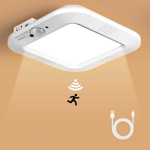 Rechargeable Motion Sensor Ceiling Light, Closet Light with USB Cable - color: USB 6000K