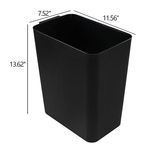 Zopnny 3 Pack 4.5 Gallon Plastic Waste Container, Trash Can Wastebasket, Black Garbage Container Bin for Under Desk, Office, Bathroom - color: Black