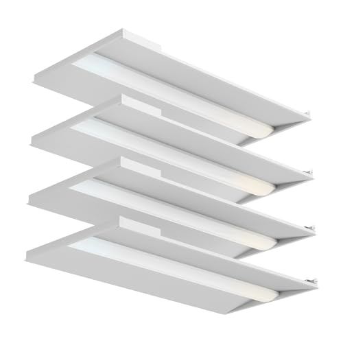 4 Pack 2x4 LED Troffer Light,4CCT 5WAAT Selectable,ETL&DLC Listed - size: 2×4 4PACK