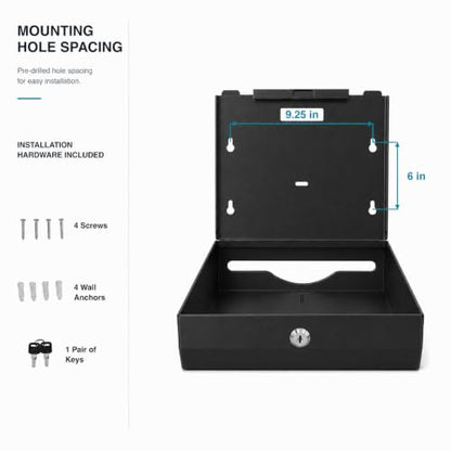Stainless Steel Paper Towel Dispenser Wall Mount for Commercial Bathrooms - color: 3815-black