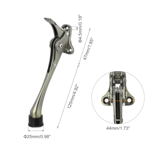uxcell Kickdown Door Stop, One Touch Kickdown Door Stopper Holder with Non-Slip Rubber Tip and Screws, 6-Inch Metal Door Kickstand for Bottom of Door, Bronze - color: Bronze, size: 6 Inch