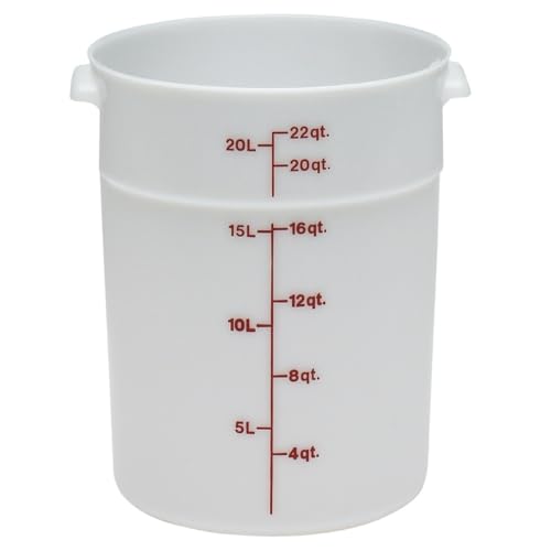 Cambro Plastic Storage Round Food Container White, 22 qt. | 1/Pack