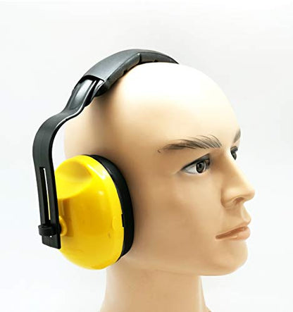 Passive Safety Earmuffs, NRR 23 dB Hearing Protection, Adjustable Multi-Position Headband for Construction, Electrical and Industrial Work, Yellow