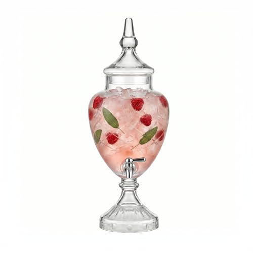 Fifth Avenue Glass Beverage Drink Dispenser Crystal Winston w/Spigot, 1 Gal - color: Winston