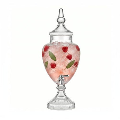 Fifth Avenue Glass Beverage Drink Dispenser Crystal Winston w/Spigot, 1 Gal - color: Winston