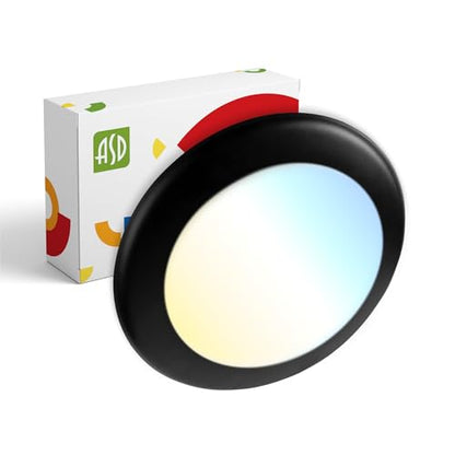 ASD 1 Pack Black LED Disk Lights 6 Inch, 5CCT Flush Mount Ceiling Light - color: Black, size: 1 Pack