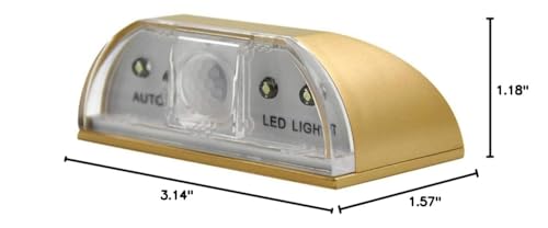 Key Light Door Lights, Small Motion Sensor Light with 4 LED Bulbs, Battery Powered Night Lights for Hallway, Stairway, Kitchen, Closet, Bedroom (2 Pack Gold) - color: Gold-2 Pack