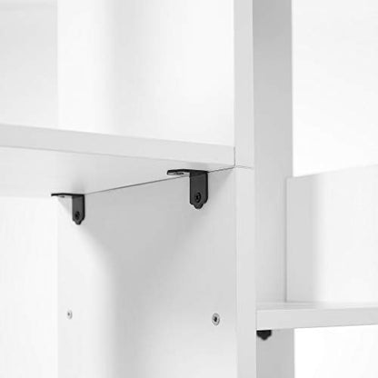 VASAGLE Bookshelf with 13 Storage Shelves, 9.8 x 33.9 x 55.1 Inches - color: White, style: 5-Tier (33.9"W)