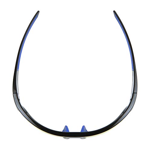 X Power ANSI Z87+ Safety Sunglasses Impact Resistant Polycarbonate Lens & Double Injection Frame - color: 002 Black & Blue Frame / Yellow Lens