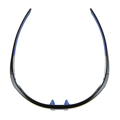 X Power ANSI Z87+ Safety Sunglasses Impact Resistant Polycarbonate Lens & Double Injection Frame - color: 002 Black & Blue Frame / Yellow Lens
