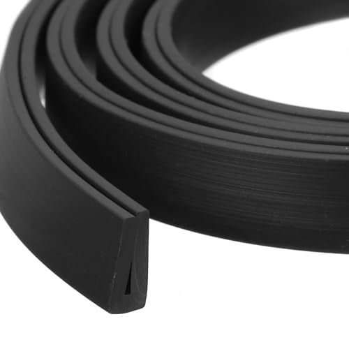 uxcell U Channel Edge Trim, 19.7ft Length Rubber Guard Seal Strip Edge Protector Flat Type Fit for 1mm Edge, (3/16" W x 15/32" H) Black - size: Fit 1mm x 19.7'L x 15/32"H x 3/16"W
