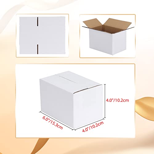 Calenzana 6x4x4 Shipping Boxes Set of 40, Small Corrugated Cardboard Box for Mailing Packing Gifts, White - size: 6x4x4, style: 40 Pack