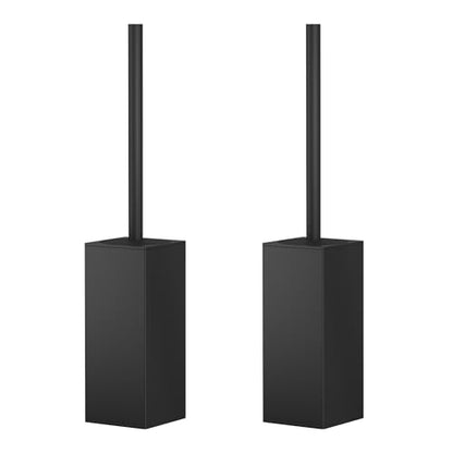 FORIOUS Stainless Steel Toilet Bowl Brush and Holder Set Medium 2 Pack - color: Matte Black(2 Pack), size: Medium