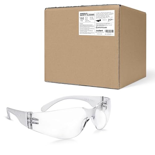 amoolo Clear Safety Glasses, ANSI Z87.1 Impact Resistant, 144 Pack, Adult - color: Clear, size: Adult's Size - 144 Pack